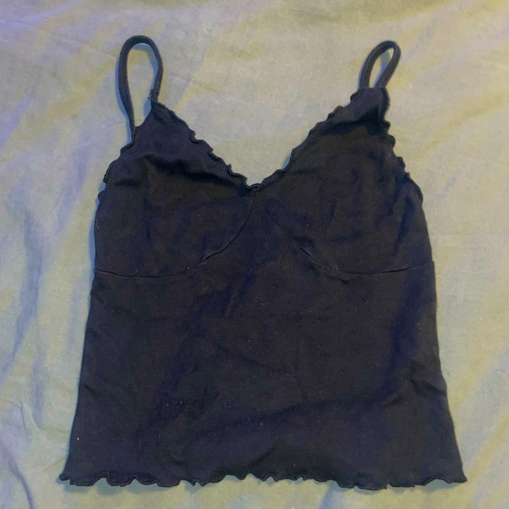 Lettuce Edge Black Tank Top | Brandy Melville